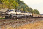 Coal train rolls west